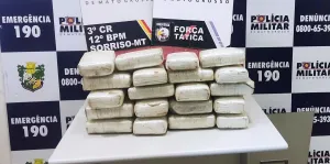 Homem é preso em flagrante com 20 tabletes de skank em Sorriso pela PM